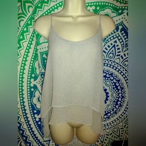 Heart & Hips M Light Gray Cami Flowy Racerback Layering Tank Top